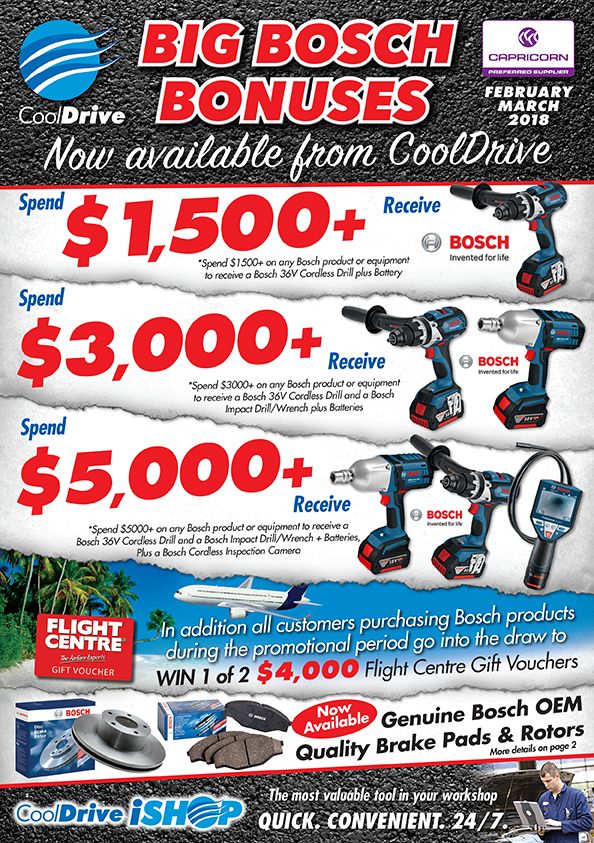 CoolDrive Auto Parts Bosch Promotion February & March 2018